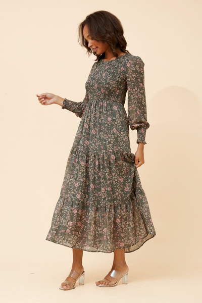 SHERRY FLORAL PRINT MAXI DRESS