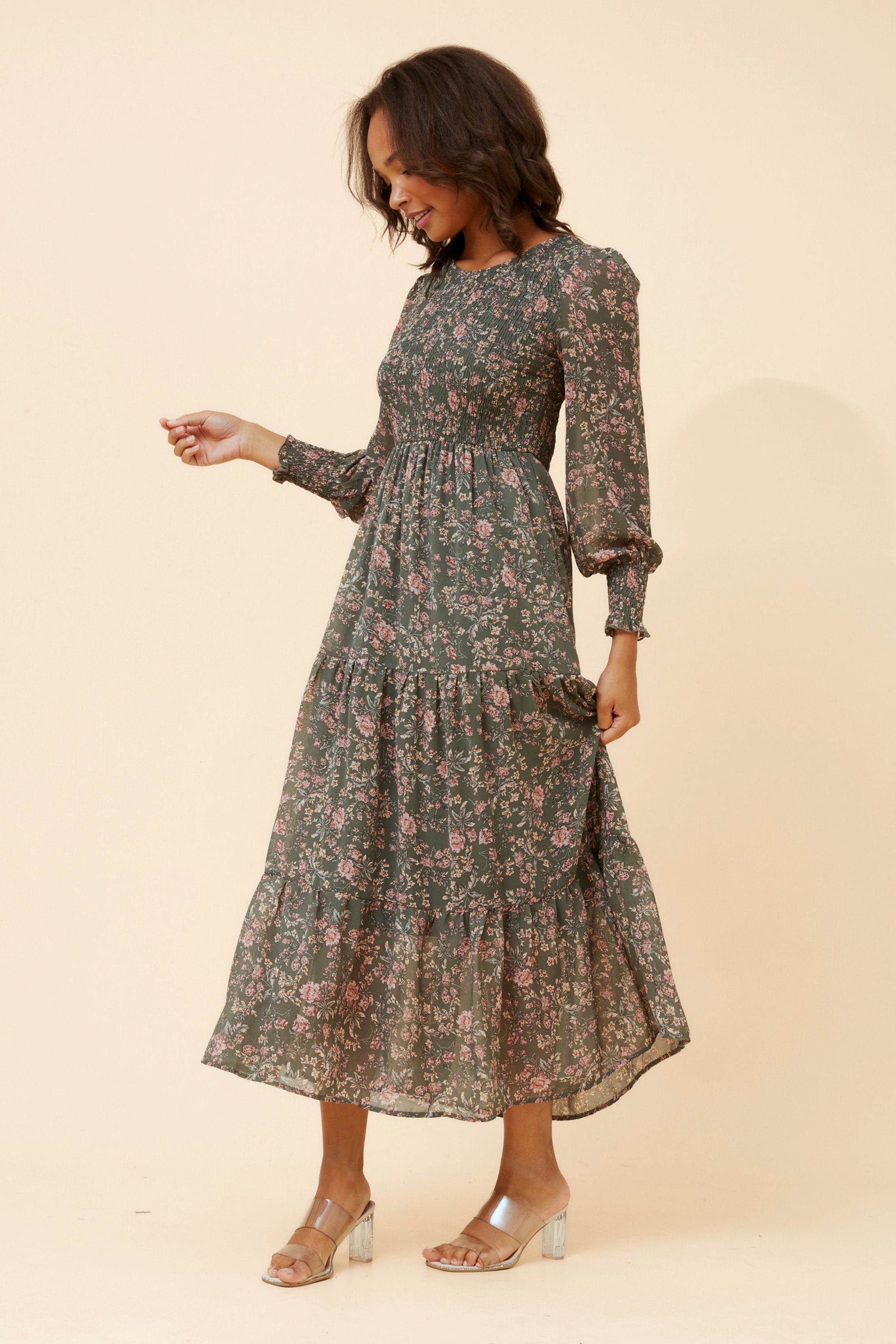 SHERRY FLORAL PRINT MAXI DRESS