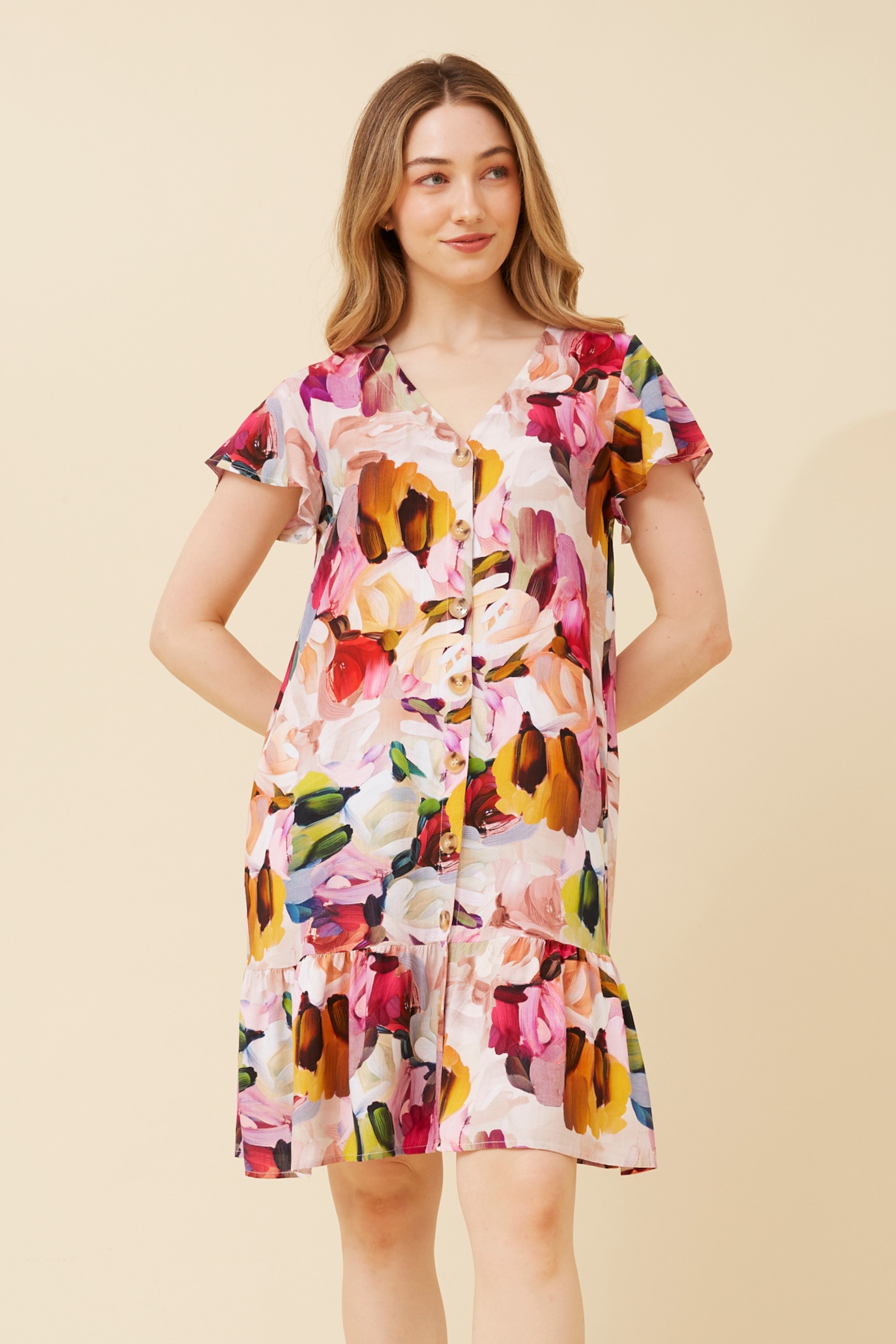 SHILOH ABSTRACT PRINT DRESS