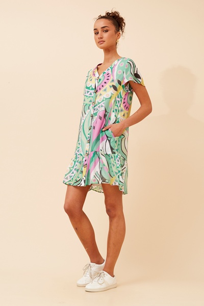 SHILOH ABSTRACT PRINT DRESS