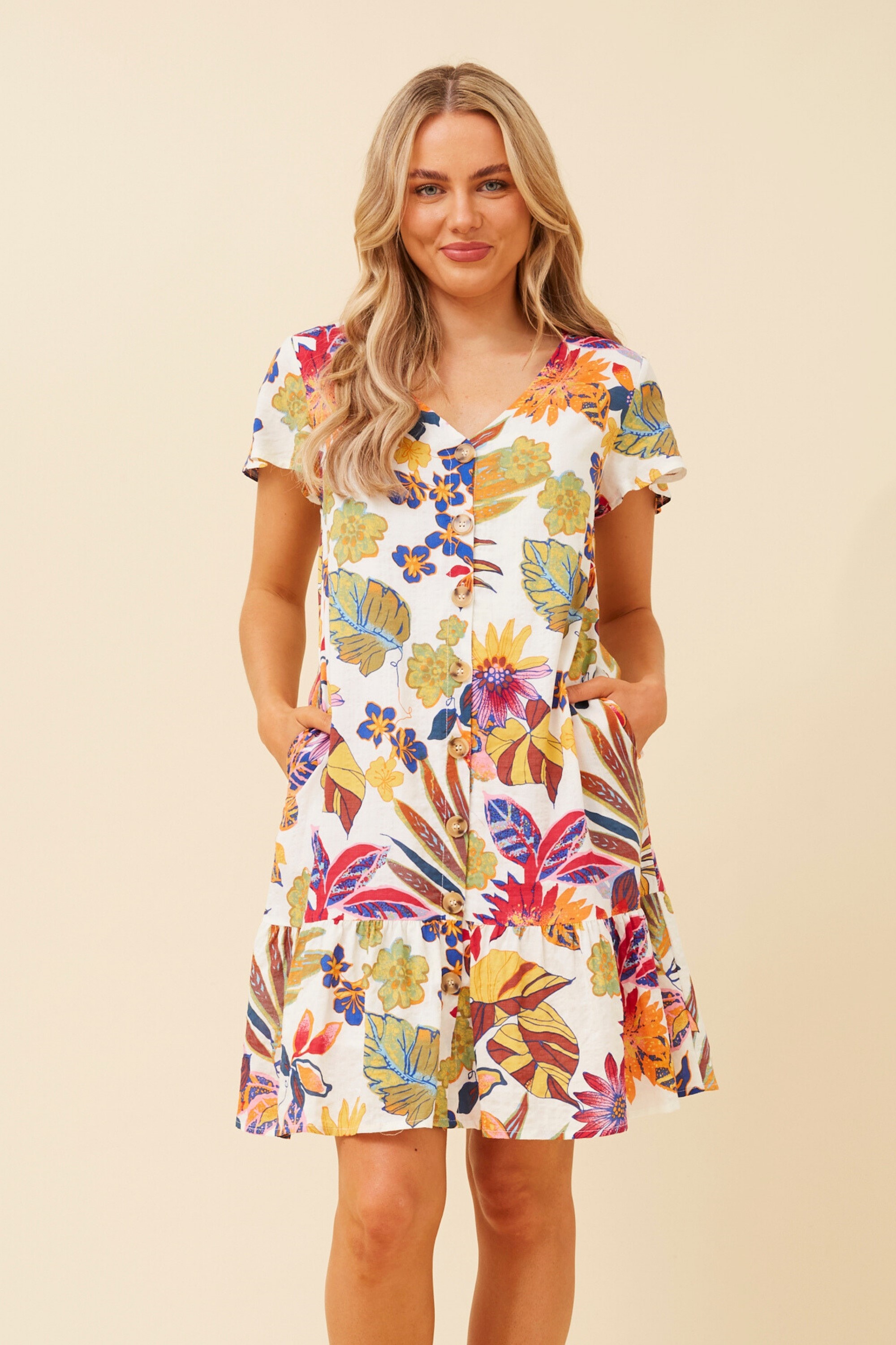 SHILOH BOTANICAL PRINT DRESS