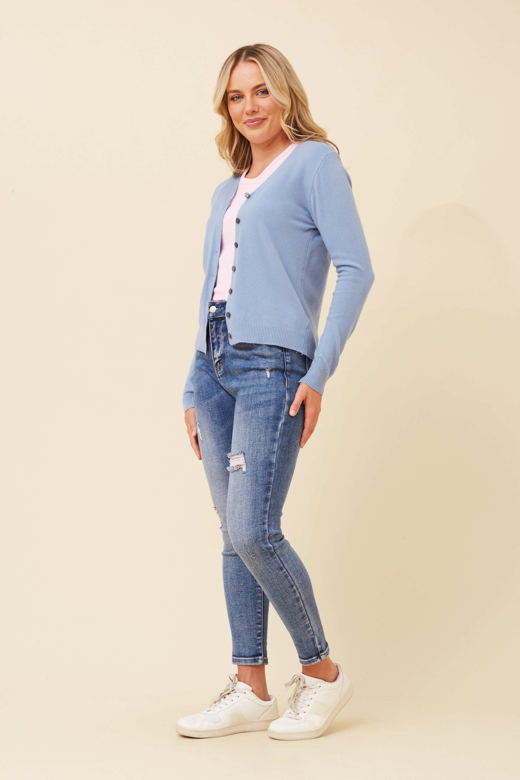 SHONTAY SOLID KNIT CARDIGAN