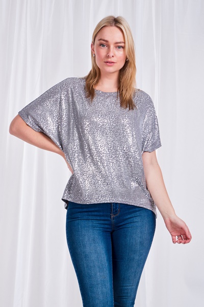 SHORT SLEEVE PRINTED TOP
