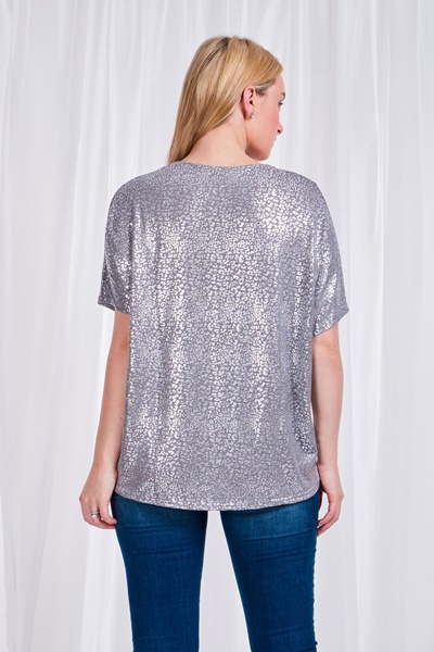 SHORT SLEEVE PRINTED TOP