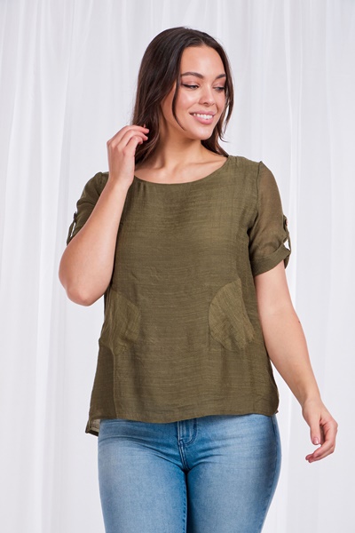 Short sleeve top with pockets