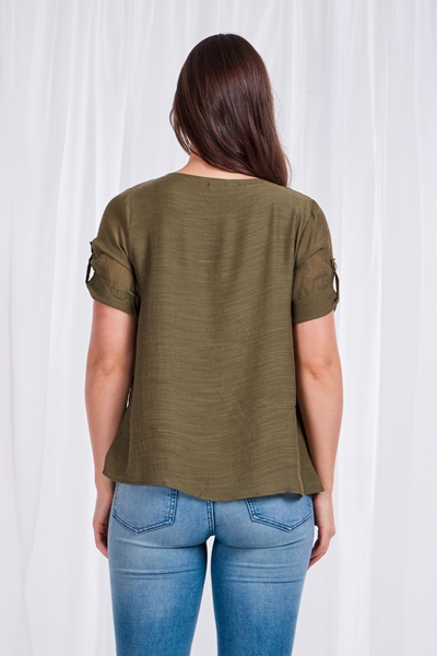 Short sleeve top with pockets