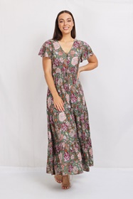 Short sleeves printed dress