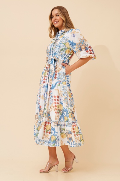 SICILY CAPRI PRINT SHIRT DRESS
