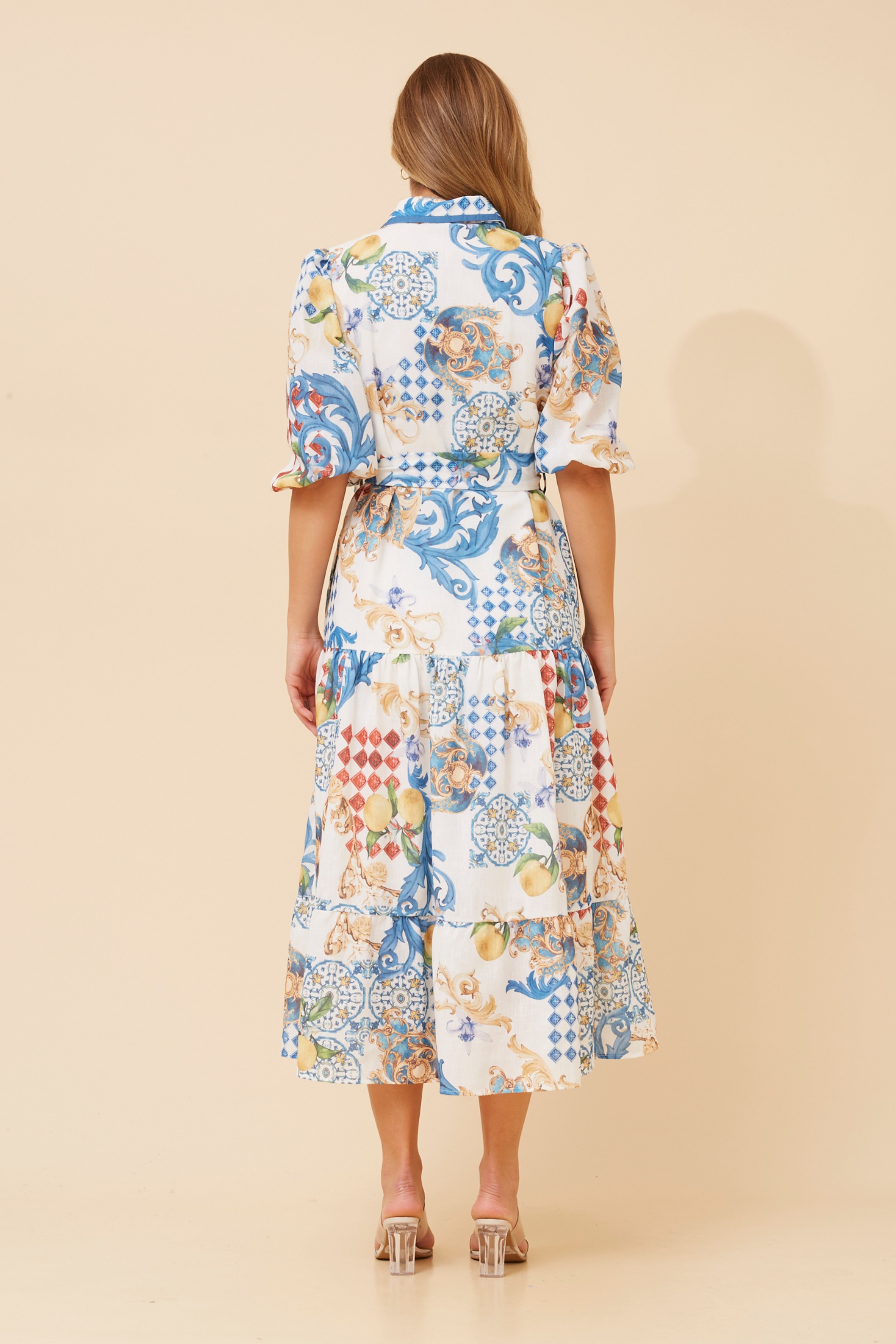 SICILY CAPRI PRINT SHIRT DRESS