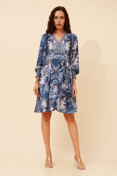 SINA ARABESQUE PRINT DRESS