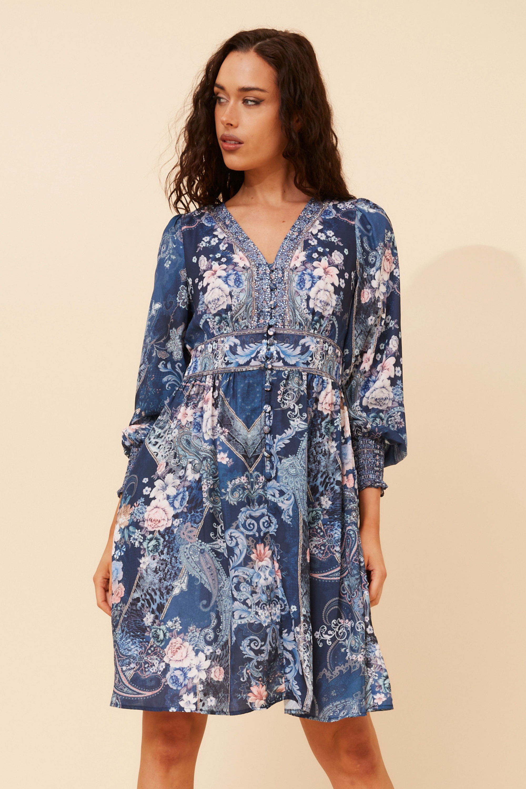 SINA ARABESQUE PRINT DRESS