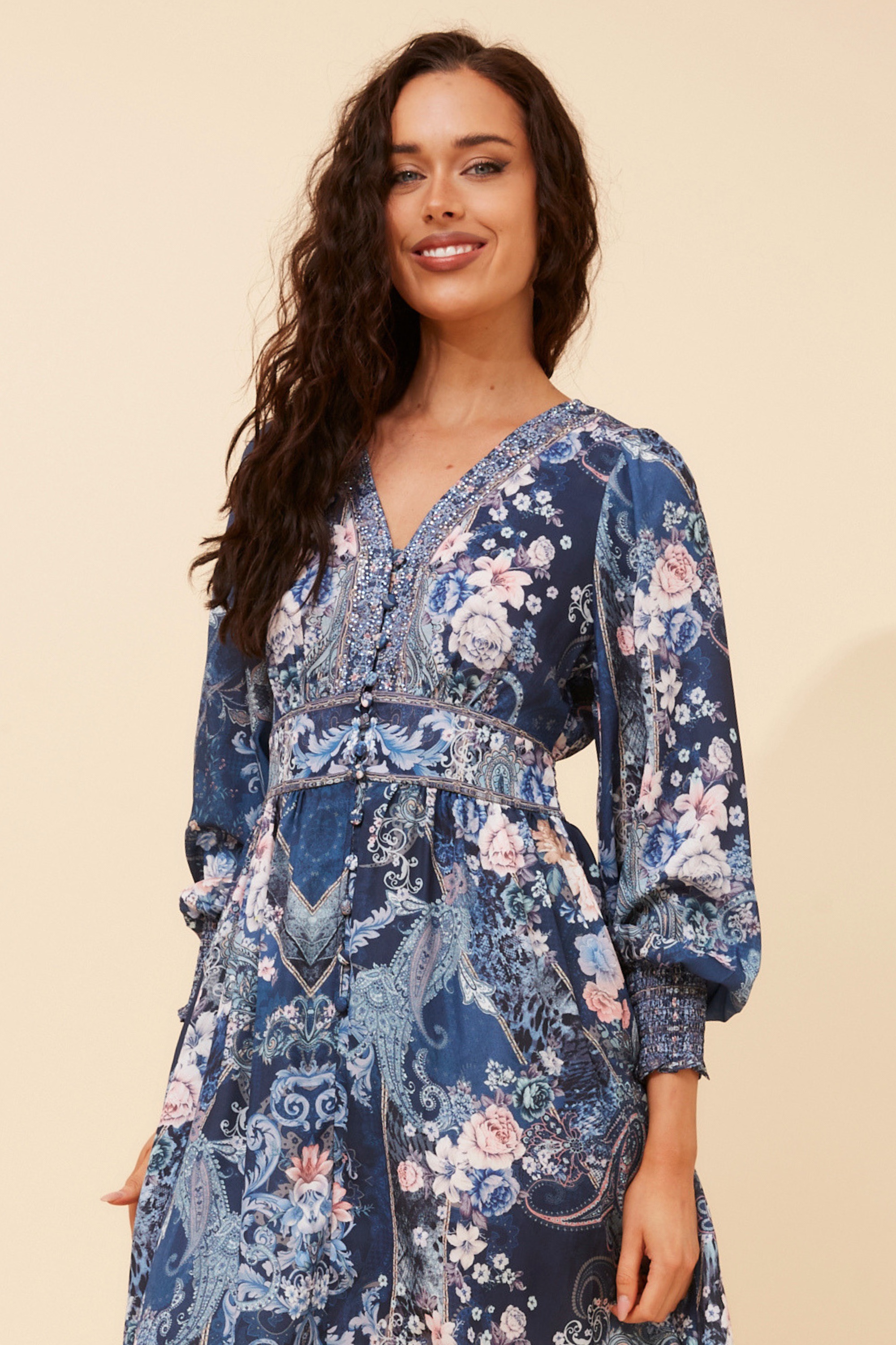 SINA ARABESQUE PRINT DRESS