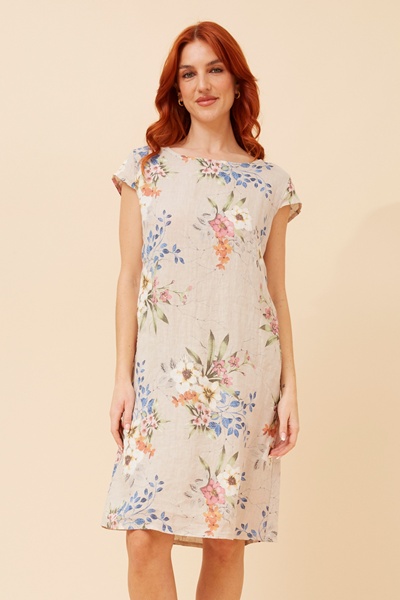 SISLEY FLORAL LINEN DRESS