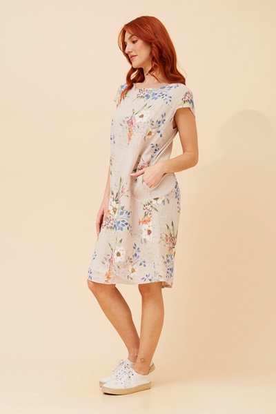 SISLEY FLORAL LINEN DRESS