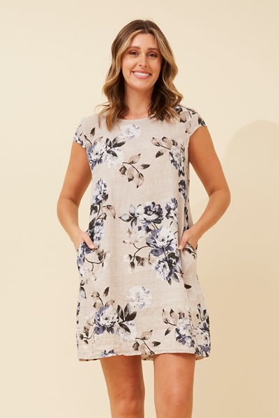 SISLEY FLORAL LINEN DRESS