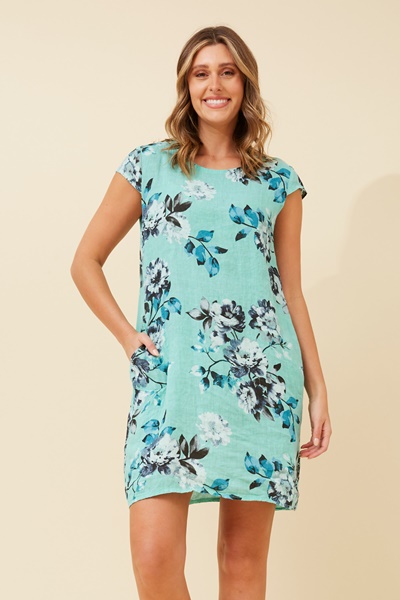 SISLEY FLORAL LINEN DRESS