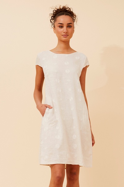 SISLEY POLKA DOT LINEN DRESS