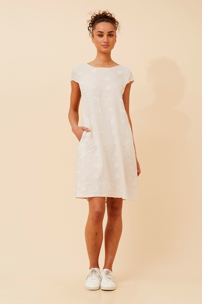 SISLEY POLKA DOT LINEN DRESS