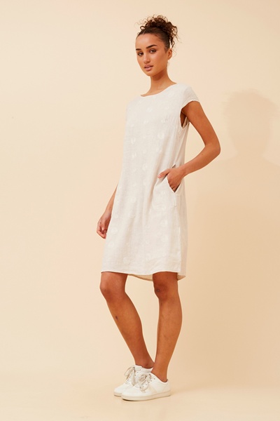 SISLEY POLKA DOT LINEN DRESS