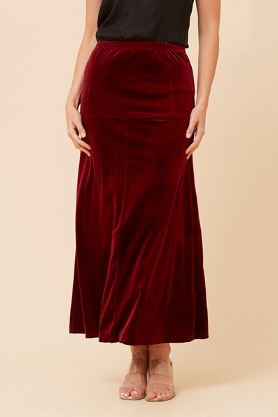 SKYLAH VELOUR MAXI SKIRT