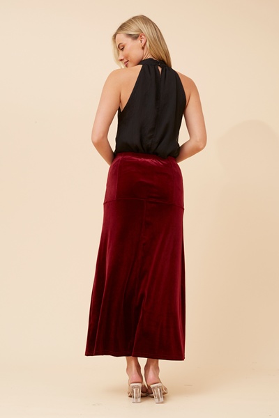 SKYLAH VELOUR MAXI SKIRT