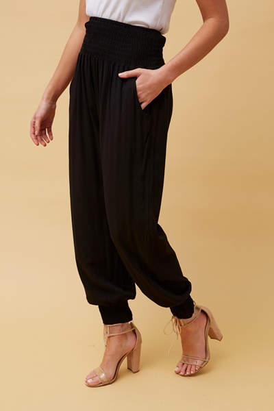 womens black harem pants