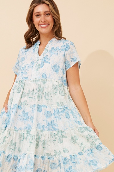 SOMYA FLORAL TIERED DRESS