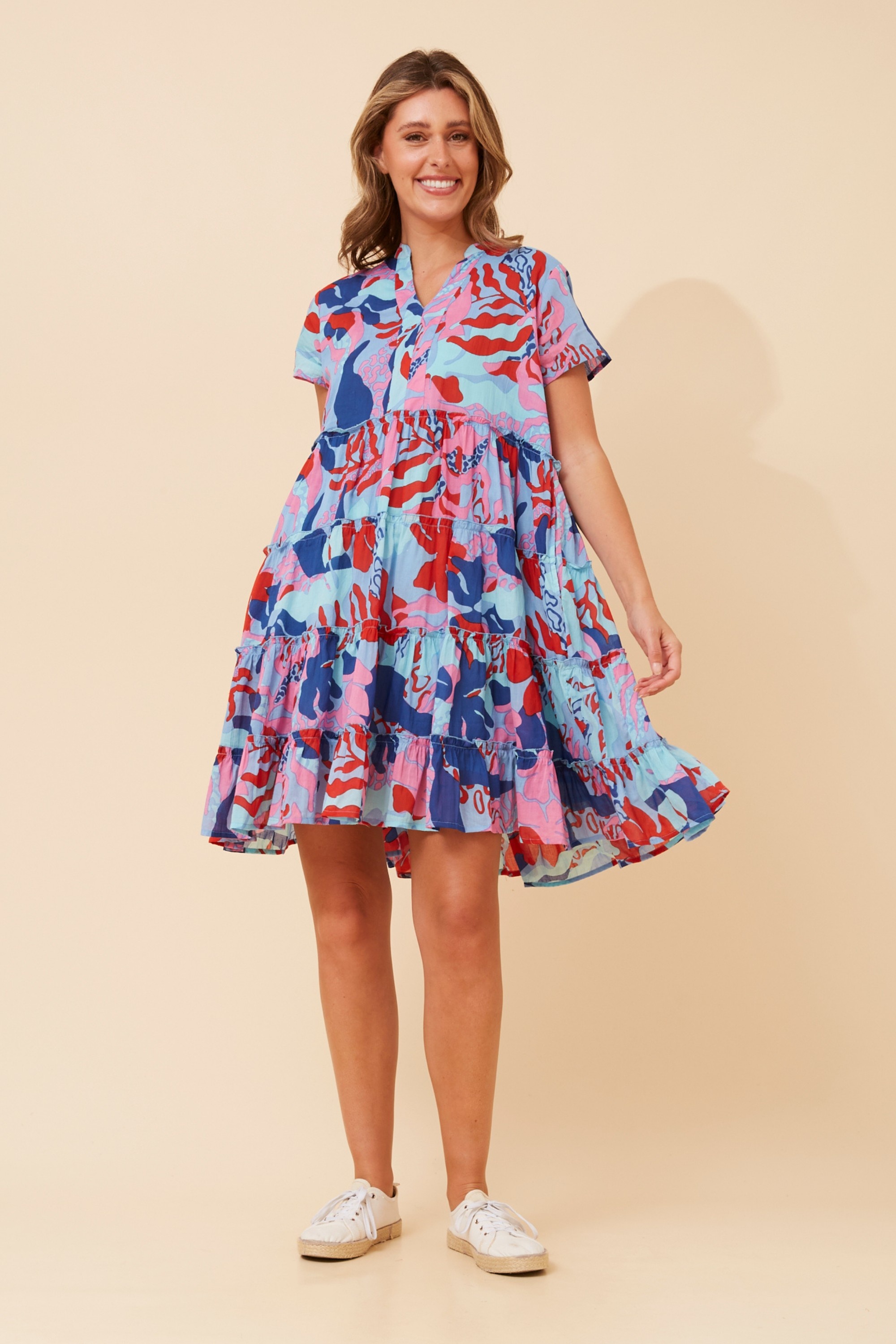 SOMYA PRINTED TIERED DRESS