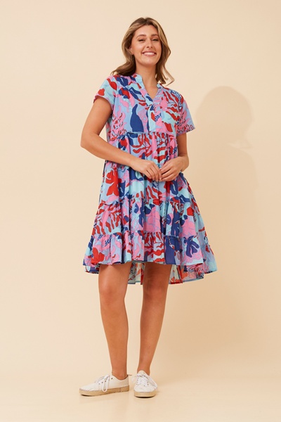 SOMYA PRINTED TIERED DRESS