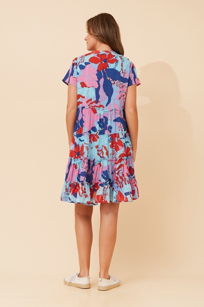 SOMYA PRINTED TIERED DRESS