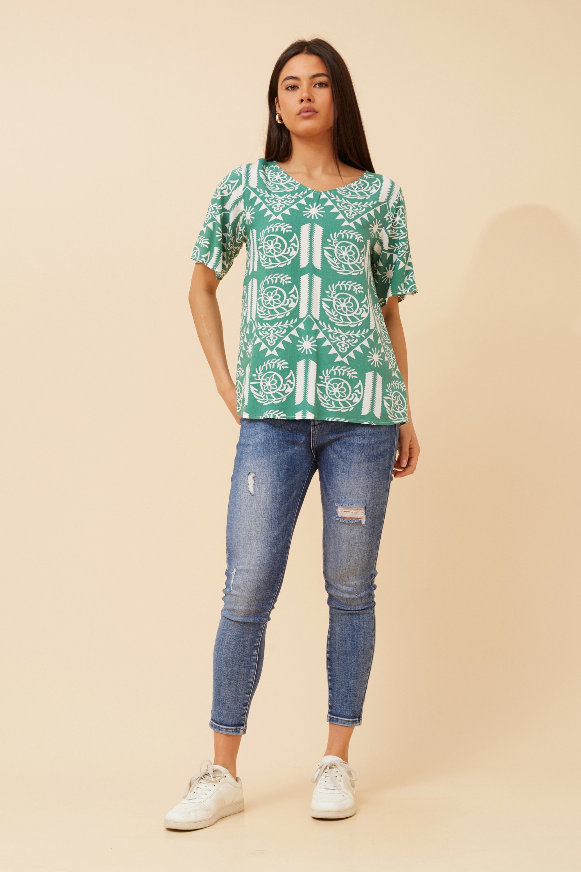 SONIA ABSTRACT PRINT TOP