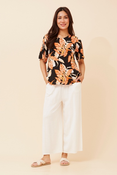 SONIA LEAF PRINT TOP