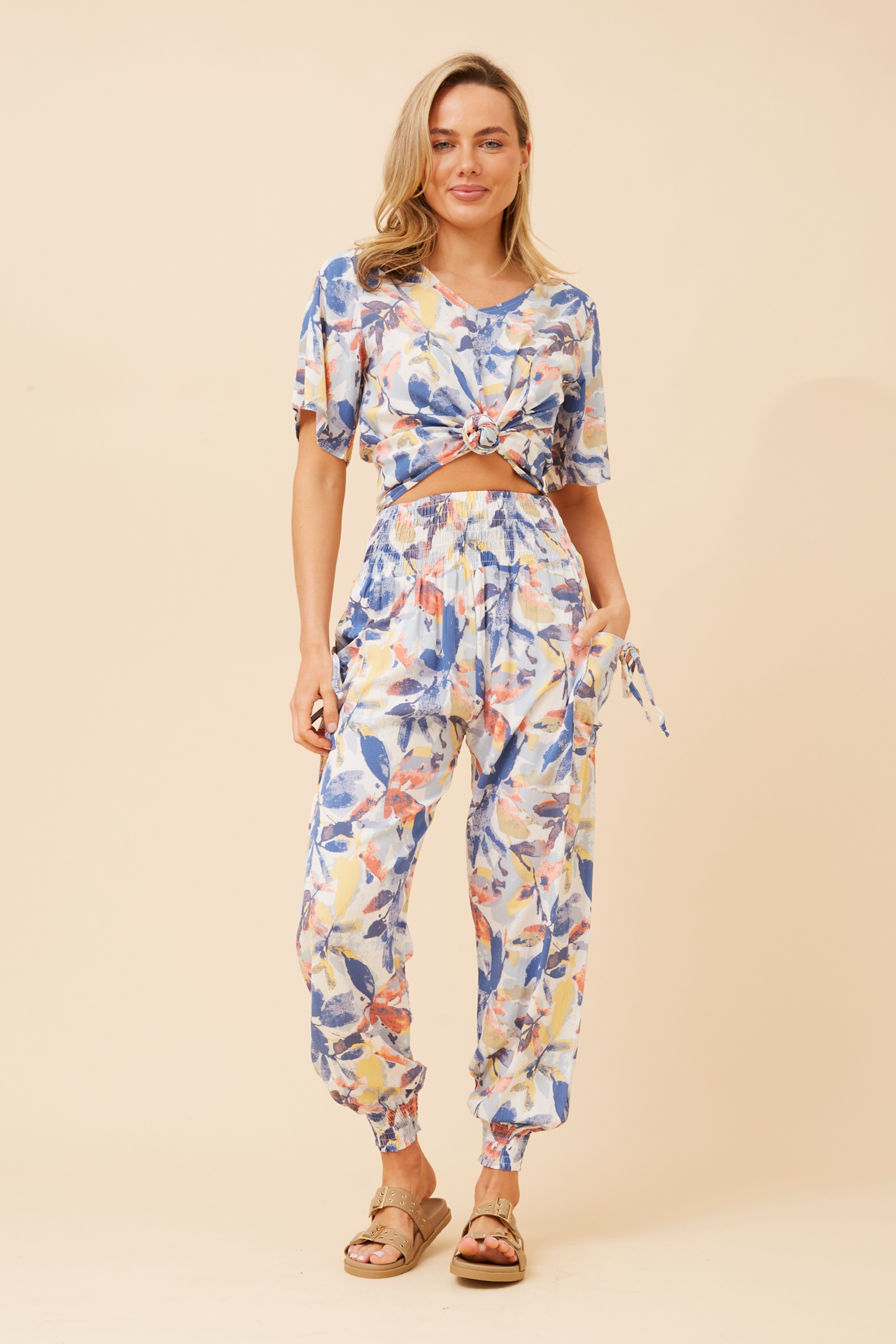 SONIA LEAF PRINT TOP