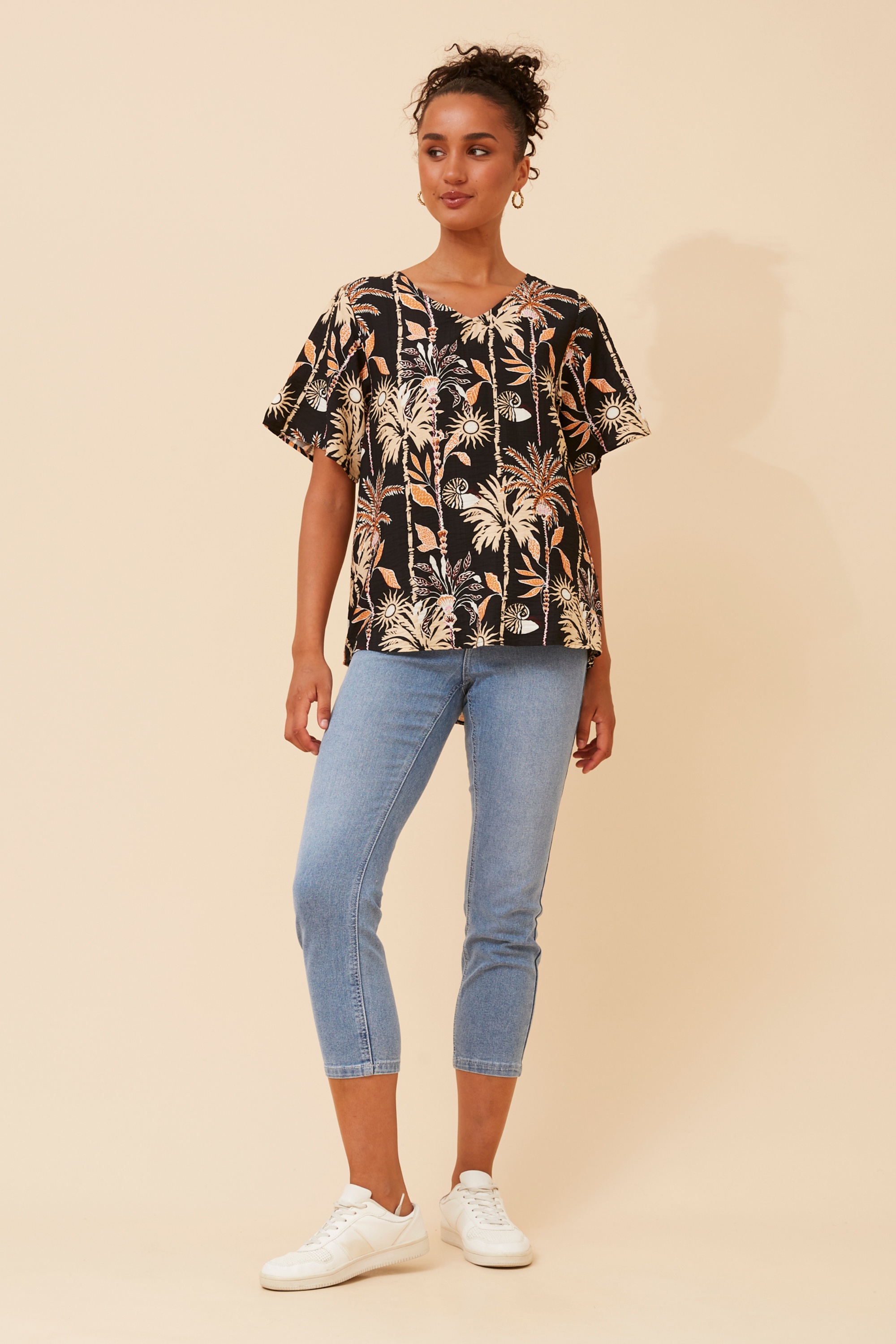 SONIA PALM TREE PRINT TOP