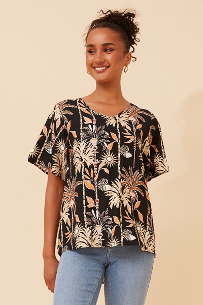 SONIA PALM TREE PRINT TOP