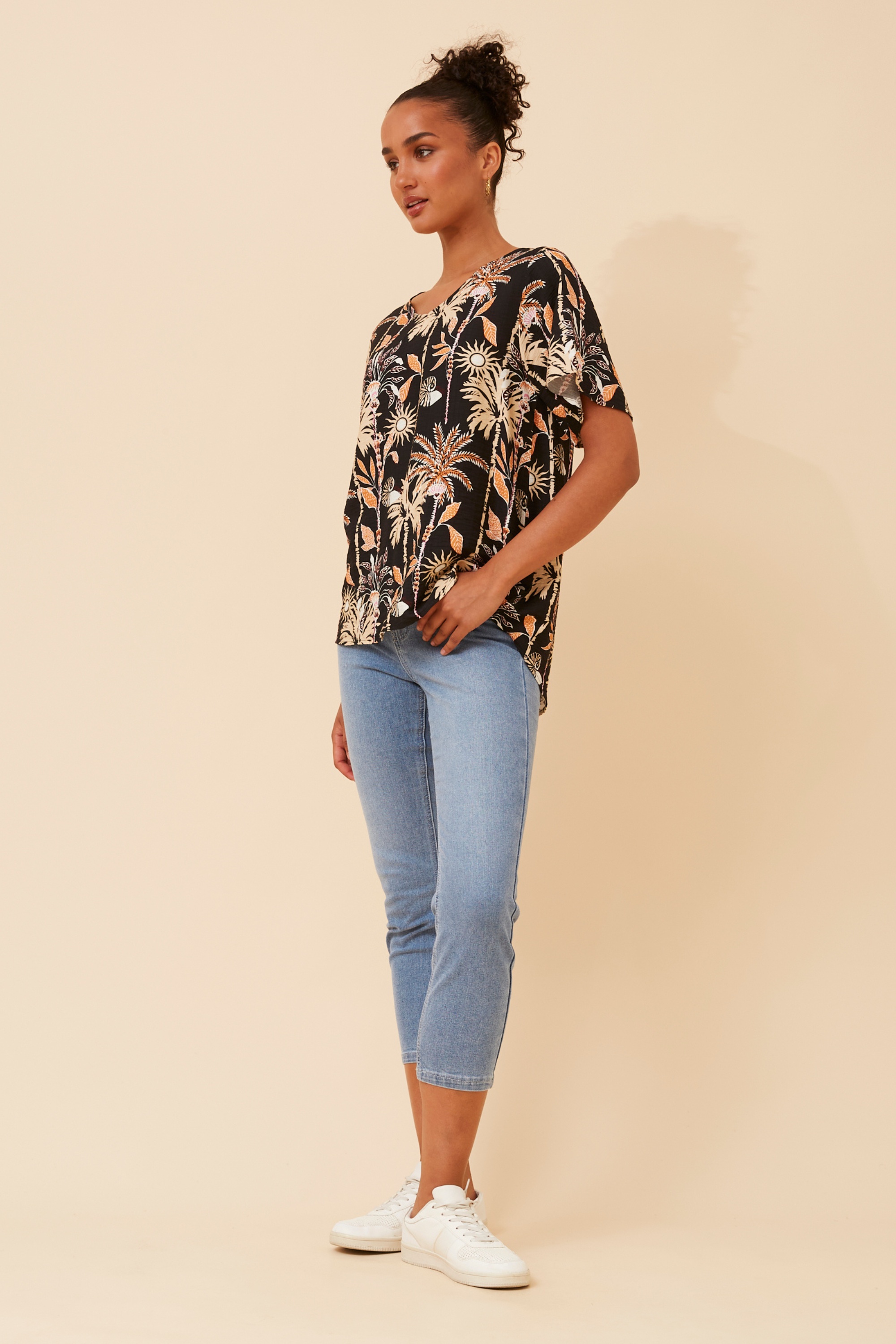 SONIA PALM TREE PRINT TOP