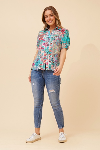 SORELLA ABSTRACT PRINT SHIRT