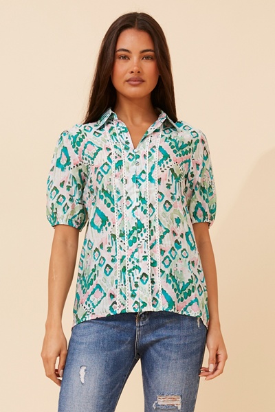 SORELLA ABSTRACT PRINT SHIRT
