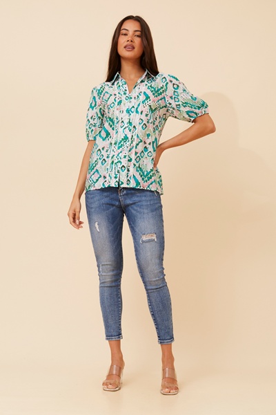 SORELLA ABSTRACT PRINT SHIRT