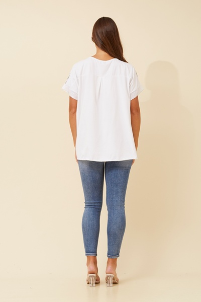 SOULA LEAF PRINT TOP