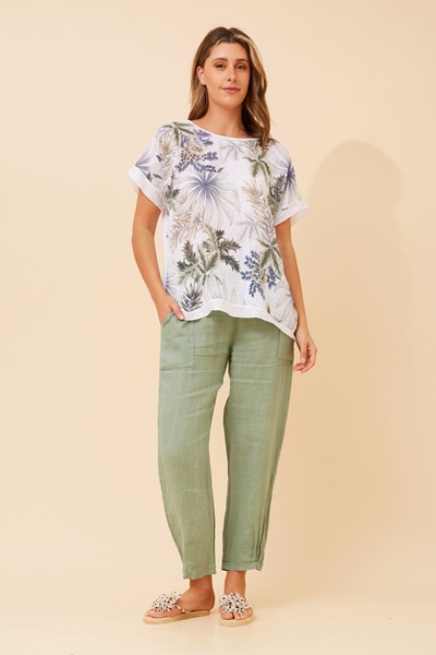 SOULA LEAF PRINT TOP