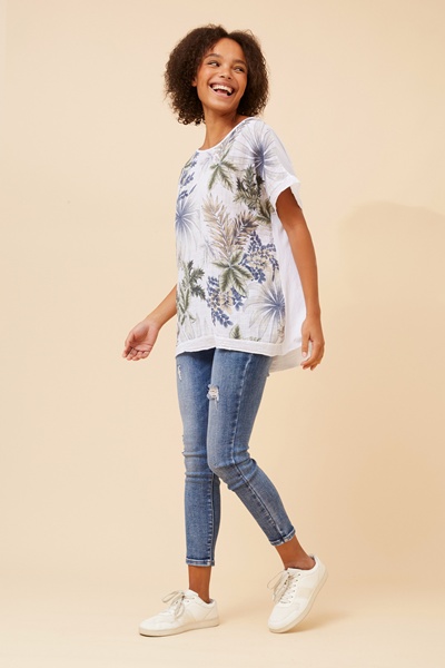 SOULA LEAF PRINT TOP