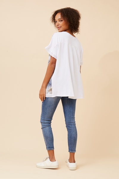 SOULA LEAF PRINT TOP