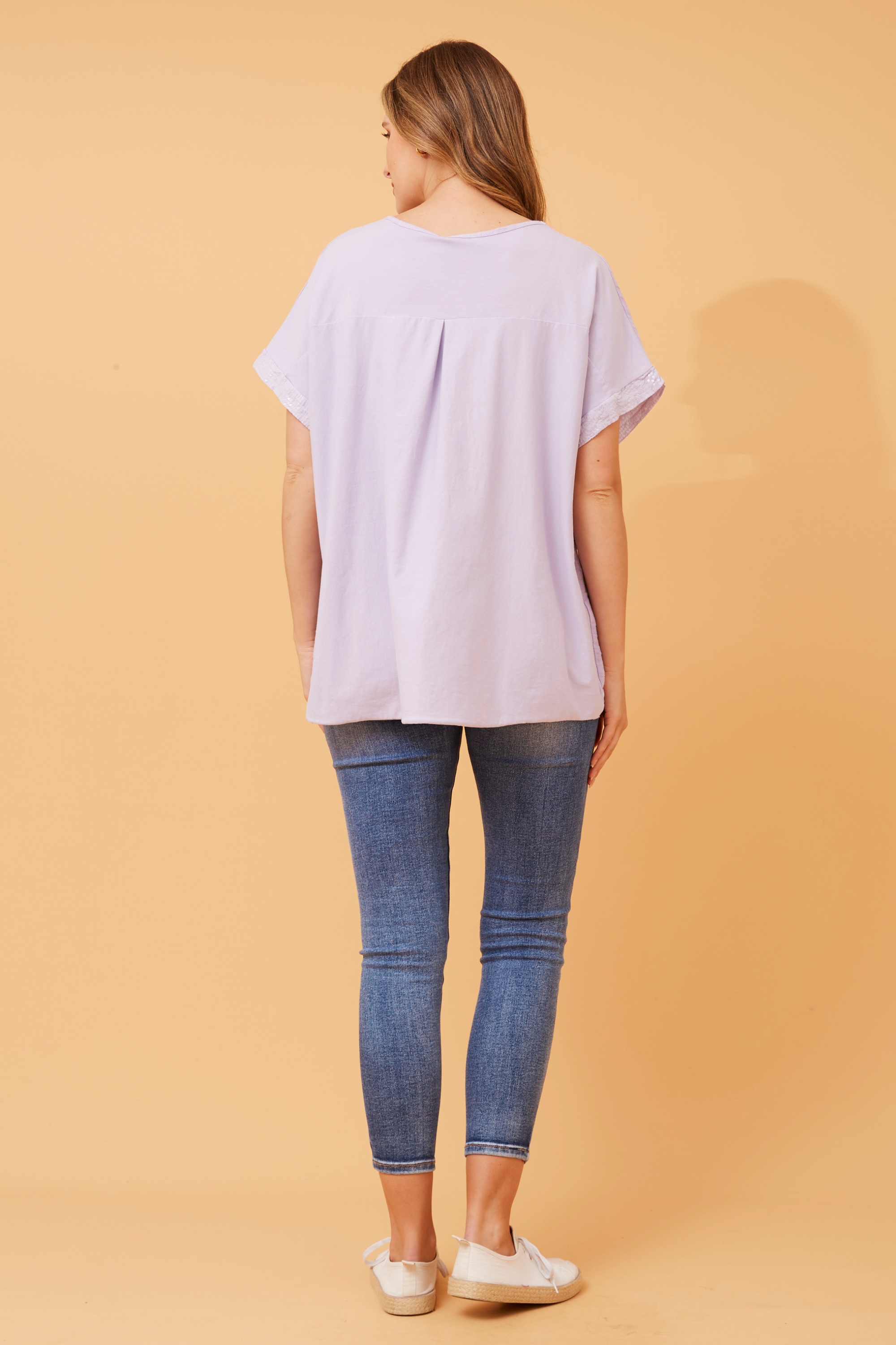 SOULA SEQUIN LINEN TOP