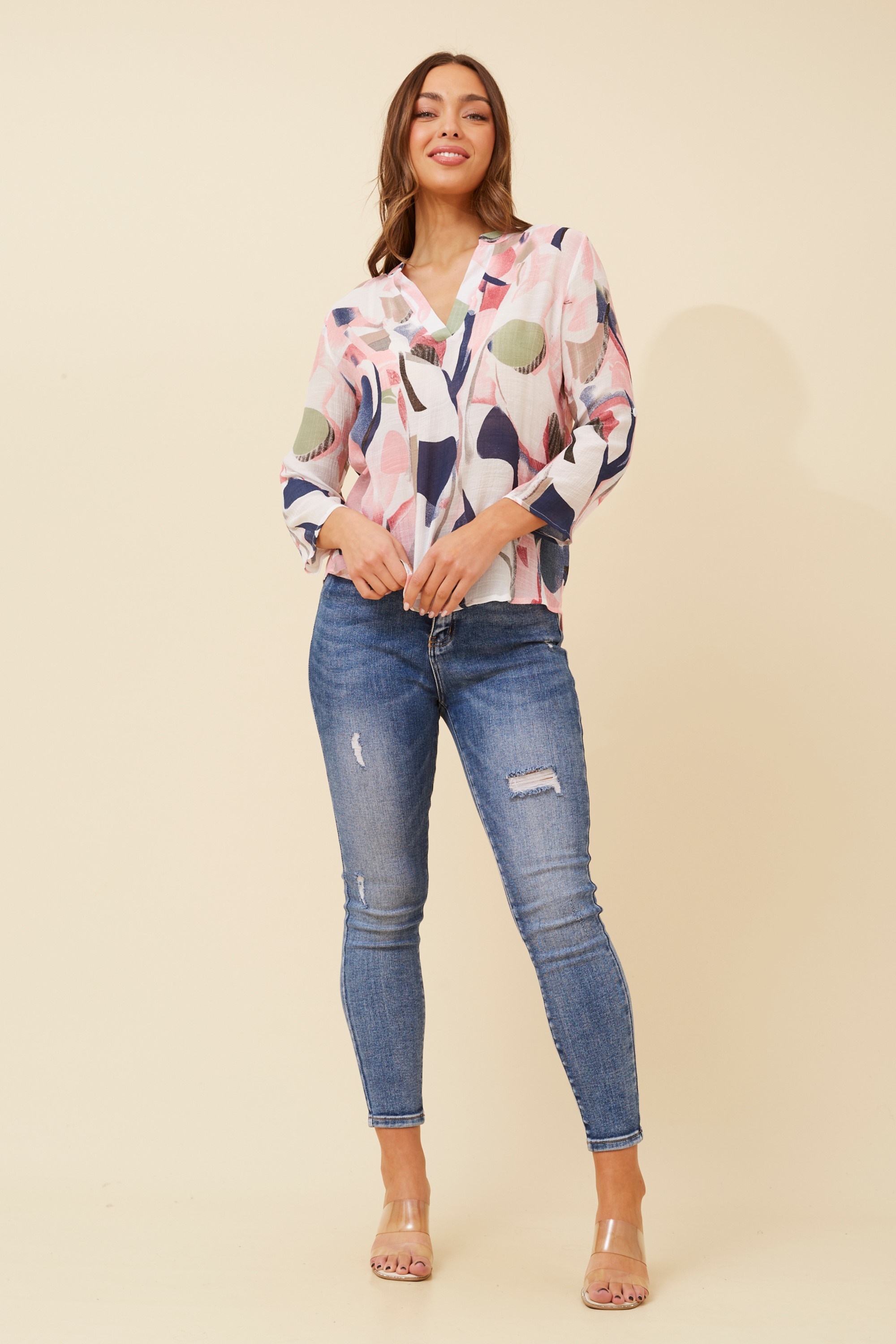 SPICY ABSTRACT PRINT TOP