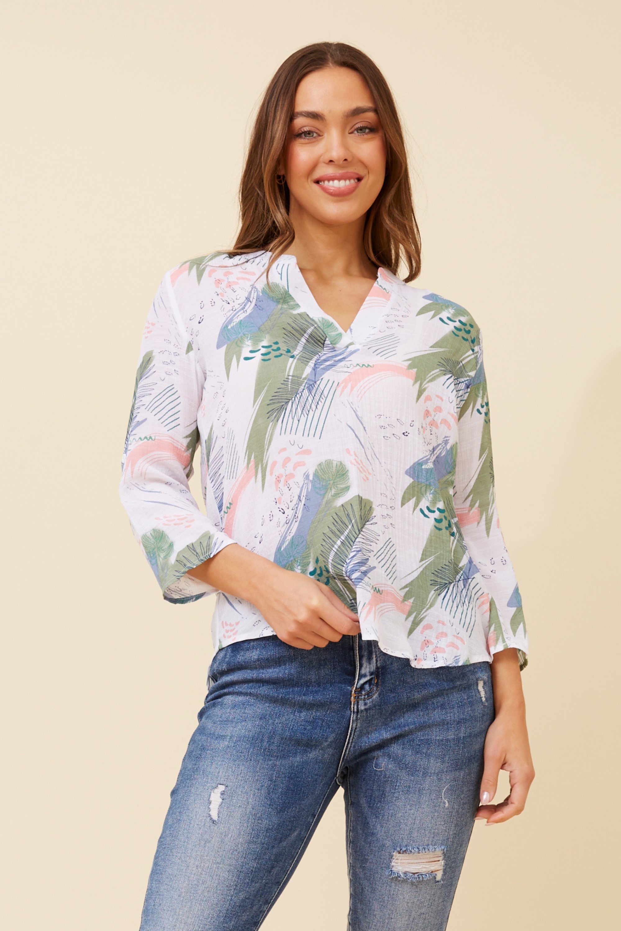 SPICY ABSTRACT PRINT TOP