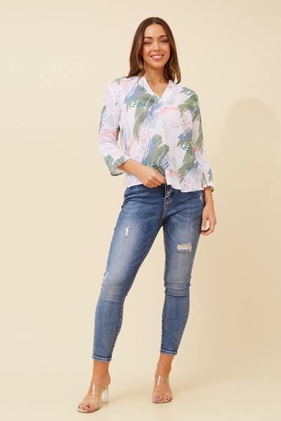 SPICY ABSTRACT PRINT TOP