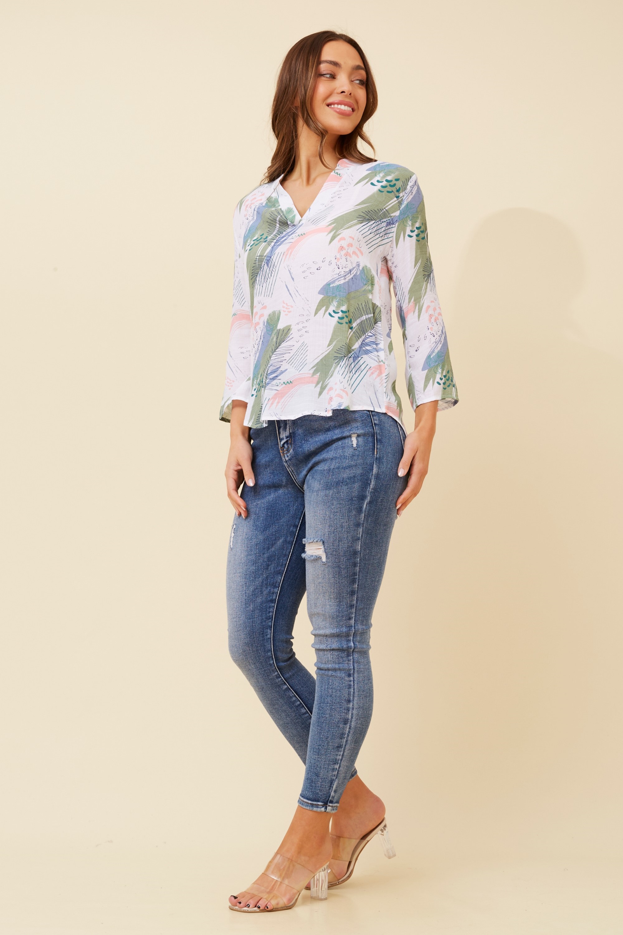 SPICY ABSTRACT PRINT TOP