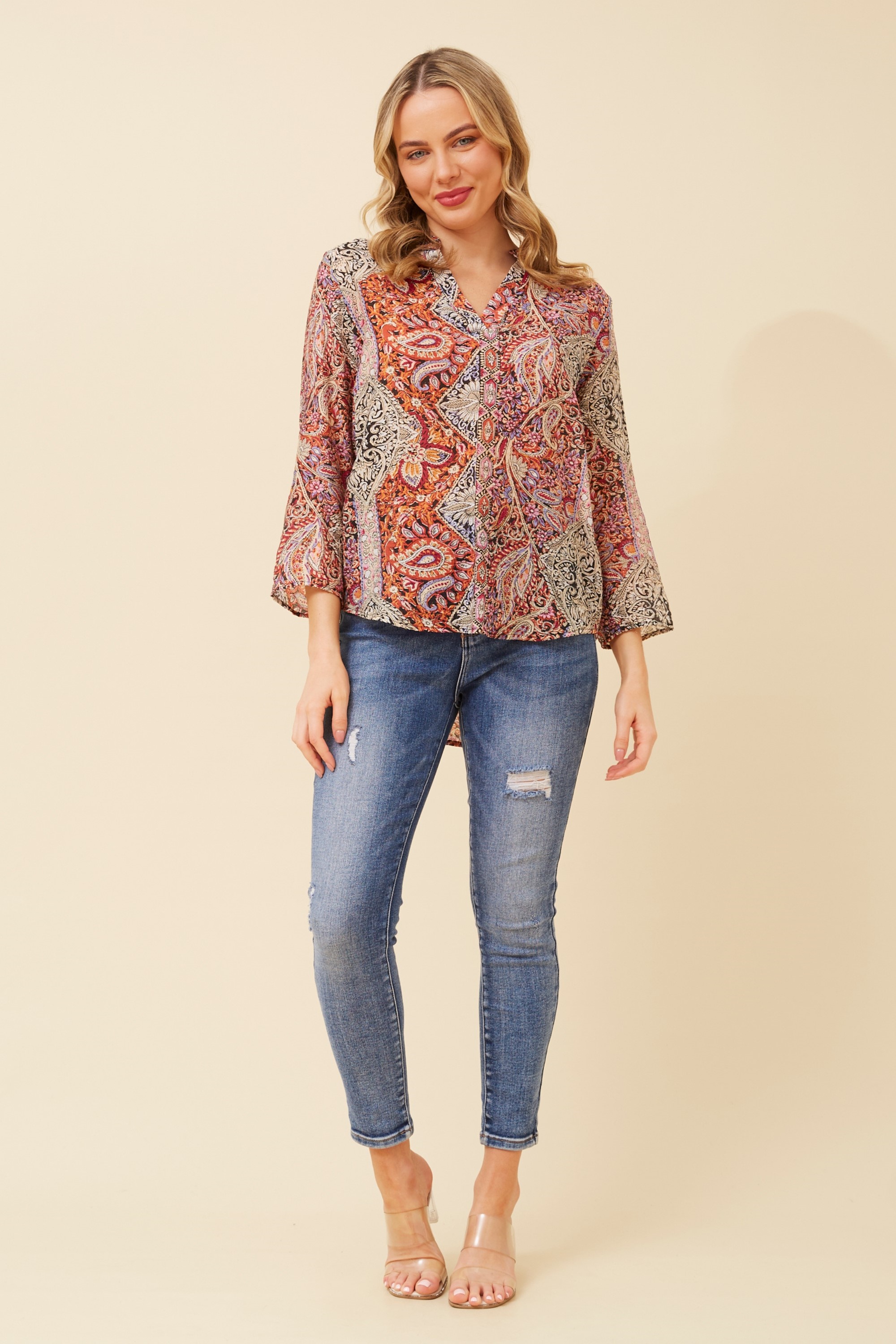 SPICY PAISLEY PRINT TOP