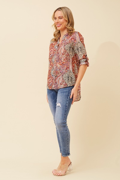 SPICY PAISLEY PRINT TOP